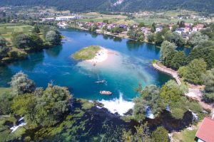 Aerial,Shot,Of,Beautiful,River,Una