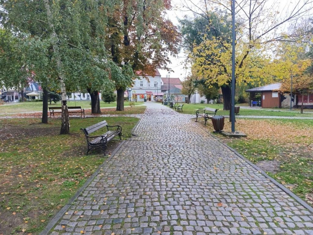 oblačno kiša park jesen